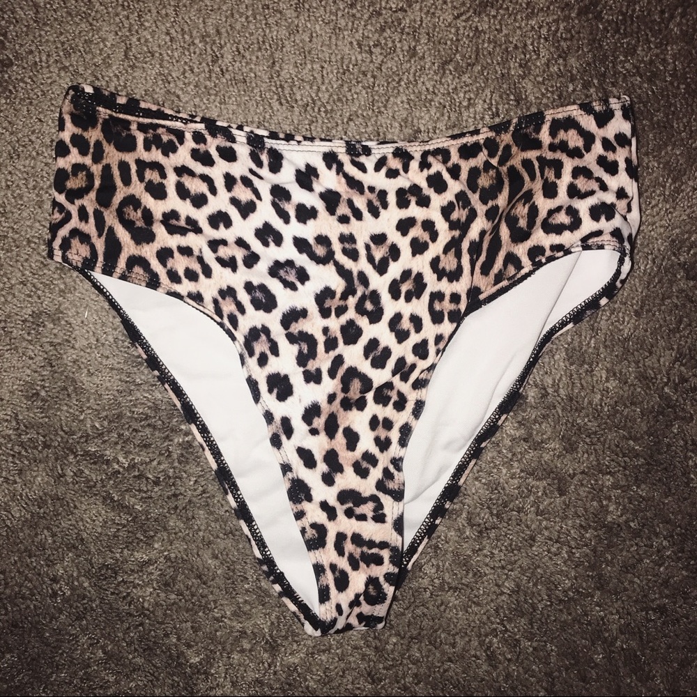 Cheetah high waisted bikini bottom